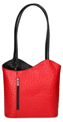 Immagine prodotto di Zaino da donna in pelle di struzzo, con manici convertibili, prodotto in Italia. Regalo