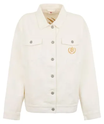 Produktbild von A.C. Milan Jeansjacke mit Stickerei, Retro-Logo, offizielles Produkt, Damen, Erw