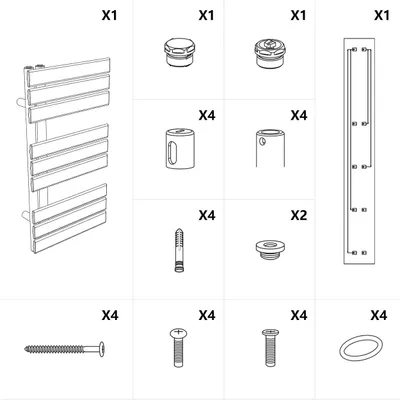 Produktbild von EMKE Badheizkörper Paneelheizkörper Seitenanschluss Wandmontage Warmwasser Handtuchtrokner Handtuchwärmer 1599 x 400 mm Weiß ohne Heizstab