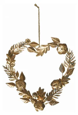 Metallkranz Herzform Gold 26 cm