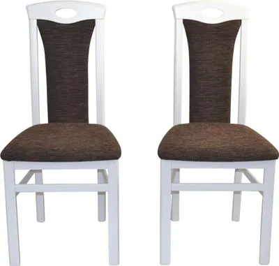 Produktbild von Esszimmerstuhl, Stuhl 2er-Set aus Massivholz Weiß/Schoko