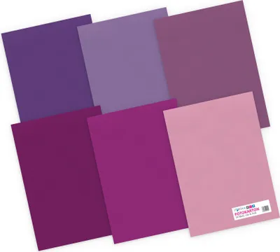 Produktbild von itenga Fotokarton - A4 300 g/qm 24 Blatt - Lila und Pinktöne 6 Farben je 4 Blatt