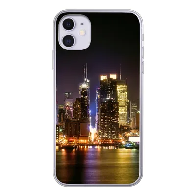 Produktbild von MuchoWow® Handyhülle Schutzhülle Hülle für iPhone 11 New York - Skyline - Farben Silikon Softcase Handy Hülle - Handytasche