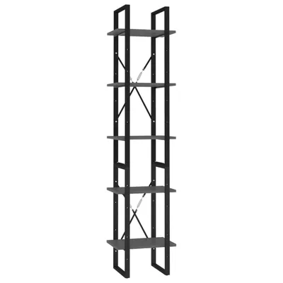 Obrázek produktu pro vidaXL Regál na knihy 5 přihrádek šedý 40x30x175 cm výrobek ze dřeva