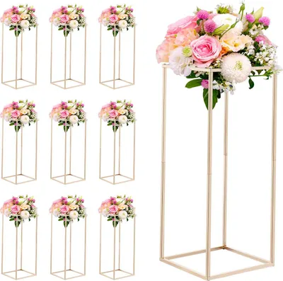Produktbild von SucceBuy Hochzeitsblumenständer 250x250x600 mm, 10 Stück rechteckige Pflanzenständer mit verdeckten Schrauben, ideal für Feiern, Geburtstage, Hochzeiten, Zuhause und Tischdekoration