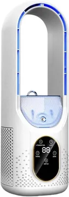 Obrázek produktu pro Přenosný USB ventilátor s ventilátorem, zvlhčovačem a časovačem, mini stolní ventilátor, bílý, pro kancelář.