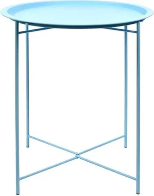 Produktbild von Rivanto® Blautöne Beistelltisch Ø 46 x H52 cm mit Stahlgestell, Deko Tisch, rund, für Wohnzimmer, Bad & Terasse
