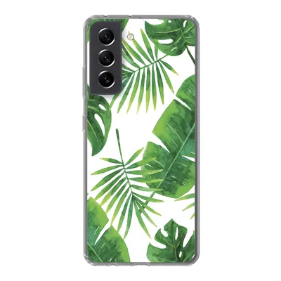 Produktbild von MuchoWow® Handyhülle Schutzhülle Hülle für Samsung Galaxy S21 FE Tropisch - Blätter - Muster Silikon Softcase Handy Hülle - Mobiltelefonhülle