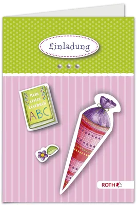 Produktbild von Roth 679561 Einladung Bastelset Schulanfang - 4 Stück, rosa