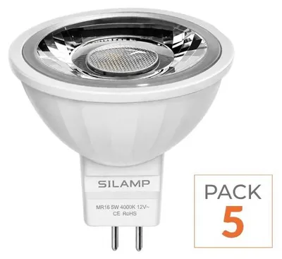 Produktbild von 5er-Pack – LED-Glühbirne GU5.3 / MR16 12 V, 8 W, SMD, 80° – Warmweiß 2300 K – 3500 K