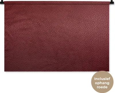 Produktbild von MuchoWow® Wandteppich Wandbehang Leder - Lederoptik - Rot - Leicht 90x60 cm Tapisserie Dekoration Wandtuch - Wandskulpturen - Bildteppich