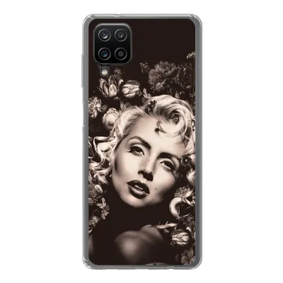 Produktbild von MuchoWow® Handyhülle Schutzhülle Hülle für Samsung Galaxy A12 Frau - Blumen - Schmetterling Silikon Softcase Handy Hülle - Bild