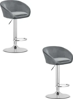 Obrázek produktu pro Stolička EAST - sametově šedá / chromovaná podnož x 2