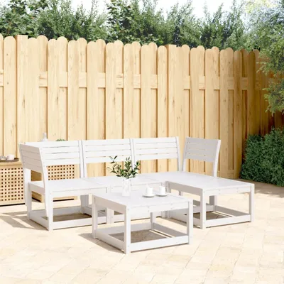Produktbild von 4-tlg. Garten-Lounge-Set Weiß Massivholz Kiefer 3216906