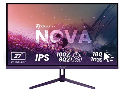 Zdjęcie produktu dla Arozzi Nova 27″, 68,6 cm (27"), 2560 x 1440 px, Quad HD, LED, 1 ms, Fioletowy
