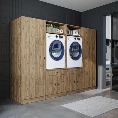 Obrázek produktu pro Roomart SÉRIE 1 Skříňka na pračku, šířka 254 cm, dub