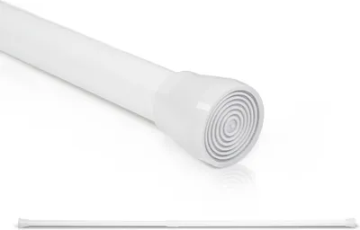 Produktbild von Blumfeldt Teleskopstange, Ausziehbare Vorhangstange, Duschstange für Dusche & Vorhang, Duschvorhangstange ohne Bohren, Verstellbare Teleskop Kleiderstange, Duschvorhang-Klemmstange für Badewanne