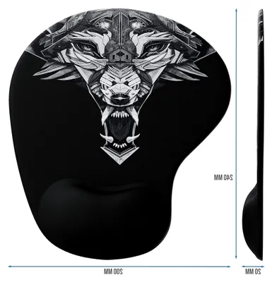 Produktbild von CSL - Mauspad mit Gelkissen - Titanwolf Gaming Handgelenkauflage - ergonomisch und abwaschbar - schwarz