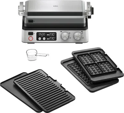 Obrázok produktu pre Braun MultiGrill 7, Čierna, Nerezová oceľ, Obdĺžnikový, Tlačidlá, Otočné, 667 cm², 290 x 230 mm, Liaty hliník