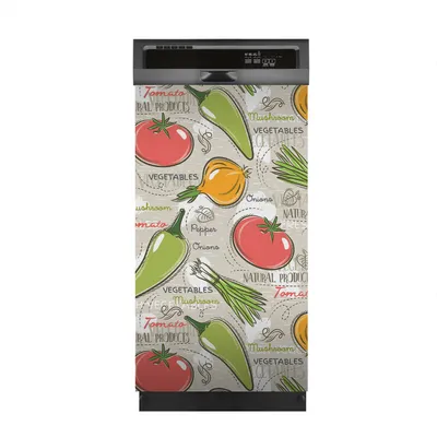 Produktbild von Aufkleber sticker 45x80 cm Dekorative folie Spülmaschine - Tomate Zwiebeln Paprika