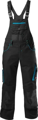 Produktbild von Fortis Latzhose Herren PERFORMANCE 24 Gr. 48 schwarz/türkis