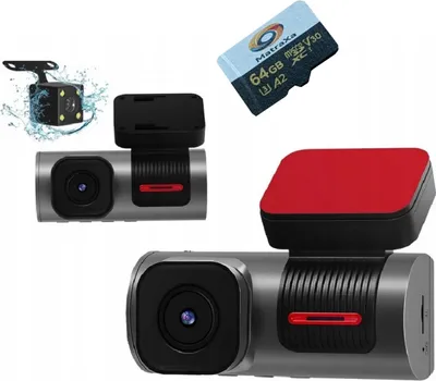 Zdjęcie produktu dla Samochodowa kamera cofania rejestrator 2xkamera FULLHD GPS WIFI Y02 + 64GB
