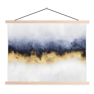 Produktbild von MuchoWow® Textilposter Abstrakt - Gold - Luxus 60x45 cm mit holzfarbenen Rahmen - Bild