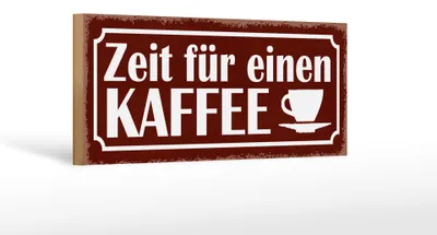 Produktbild von Holzschild Spruch 27x10cm Zeit für einen Kaffee
