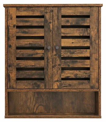 Obrázek produktu pro Závěsná skříňka do koupelny ve vintage stylu | Hnědá barva | 60 x 20 x 70 cm