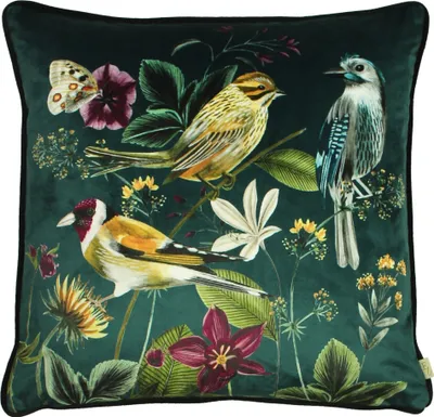 Image de Evans Lichfield - Oiseau - Housse de coussin "Midnight Garden" RV2310 (43 cm x 43 cm) (Vert)