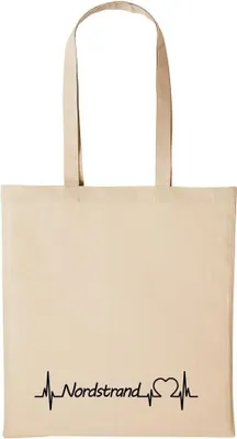 Produktbild von Huuraa Baumwollbeutel Nordstrand Geschenk Einkaufstasche Natural 10 Liter Baumwolle Nordstrand Accessoire