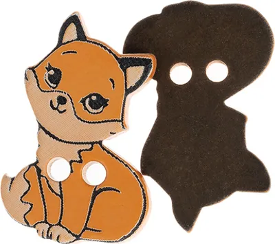 Produktbild von Button - 3er-Set - 25x20 mm - Orange,Braun