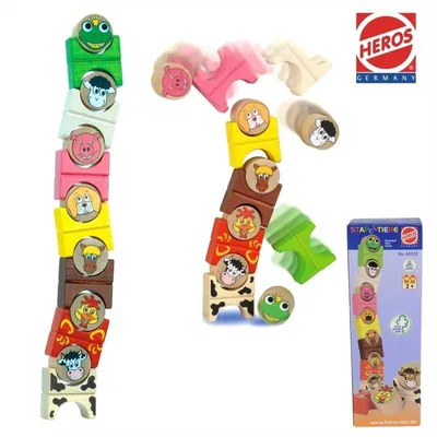 Produktbild von Heros Holzbausteine Stapeltiere Bauernhof ca. 14 Teile