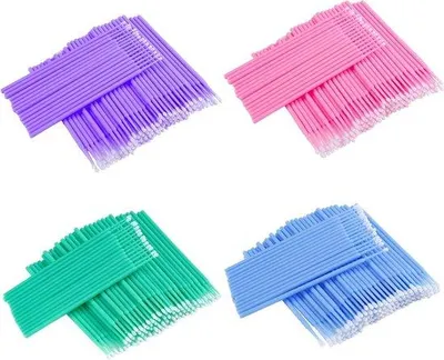 Productafbeelding van Wegwerp microborsteltje voor wimperextensions - Reinigingsstaafje - Make-up remover - 400 stuks