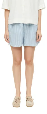 Produktbild von s.Oliver Damen Hose – Wide Leg, High Rise, gestreift, Elastikbund