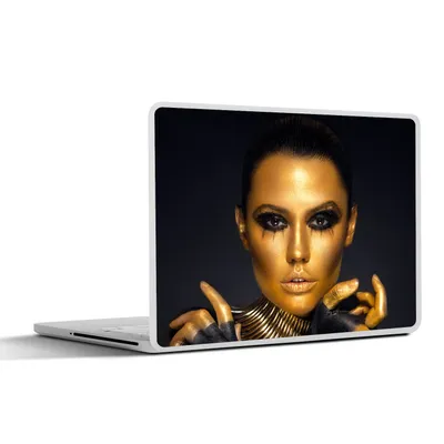 Produktbild von MuchoWow® Laptop Aufkleber Sticker Cover Make-up - Tasche - Gold - Luxus - Frau 25x18 cm - Laptop-Deko