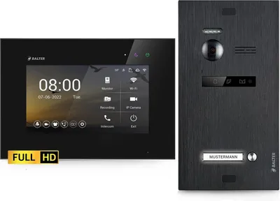 Produktbild von HD Video Türsprechanlage für 1 Familienhaus, 1x Monitor, Balter EVO HD Schwarz