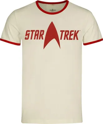 Produktbild von Star Trek T-Shirt Herren Logo - Ringer Shirt altweiß L