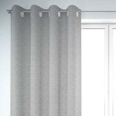Produktbild von SCHÖNER LEBEN. Vorhang ZickZack smoke grau 245cm oder Wunschlänge Aufhängung Ösen