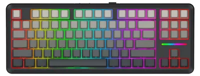 Obrázek produktu pro REDRAGON K734SP-RGB-PRO WILDSLASH PRO, Bezdrátový, USB + RF Wireless + Bluetooth, Mechanický spínač, Černá, Šedá