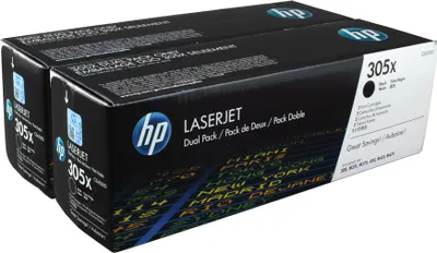 Zdjęcie produktu dla HP 305X zestaw 2 oryginalnych wkładów z czarnym tonerem LaserJet XL, 8000 stron(y), Czarny, 2 szt.