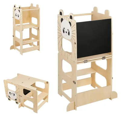 Produktbild von 3-in-1 Montessori Lernturm und Kindertisch mit Stuhl