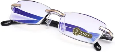 Image de Lunettes de lecture sans monture, filtrant la lumière bleue, ultra-légères (17 g), pour femmes et hommes