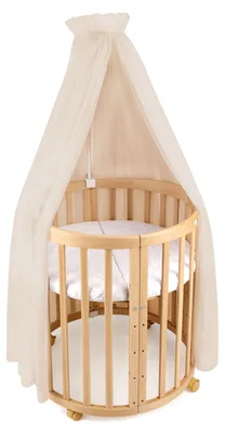 Produktbild von Waldin Betthimmel mit Himmelstange für Babybett, ohne Bett, Beige