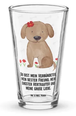 Produktbild von Mr. & Mrs. Panda Cocktailglas Hund Dame - Transparent - Geschenk, Hunde, Liebenswert, Bierglas, Glas, Lieb, Sprüche, Wasserglas, Tumbler, Hundebesitzer, Trinkglas, Liebe