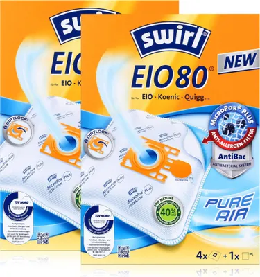 Produktbild von 2 x Swirl EIO 80 MP AirSpace Staubsaugerbeutel Staubbeutel Microvlies