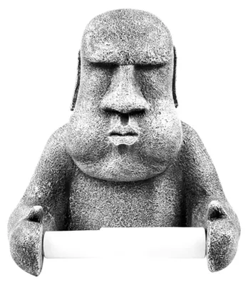 Produktbild von Moai Toilettenpapierhalter aus Harz für die Wandmontage, platzsparend und dekorativ