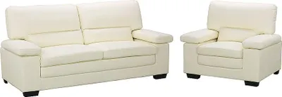 Produktbild von Couchgarnitur 3+1 - Büffelleder - Elfenbeinfarben - MIMAS II