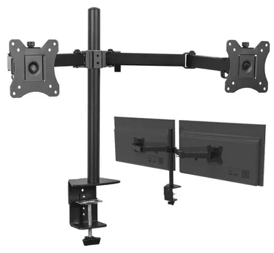 Produktbild von Schwenkbare Halterung für zwei Monitore 12-27" 100x100 KG-1019 KING MOUNT