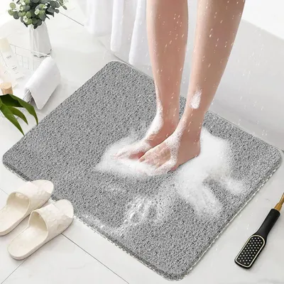 Produktbild von Duschmatte rutschfest, 80x80cm Badewannenmatte rutschfest mit Ablauf, Anti-Schimmel, Weich Komfort Sicherheits Badematte, Antirutschmatte Dusche für Badewanne und Nassbereiche